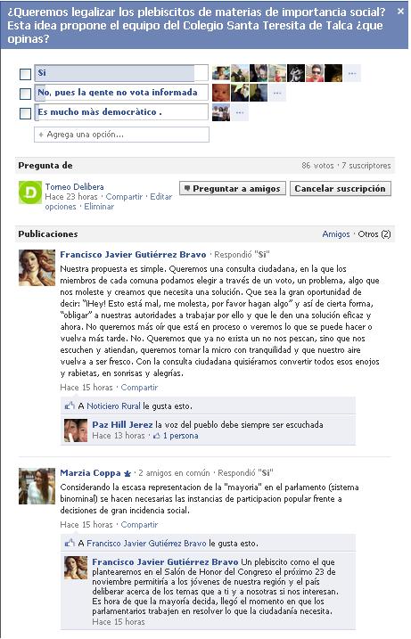 FB queremos legalizar los preblisitos DELIBERA